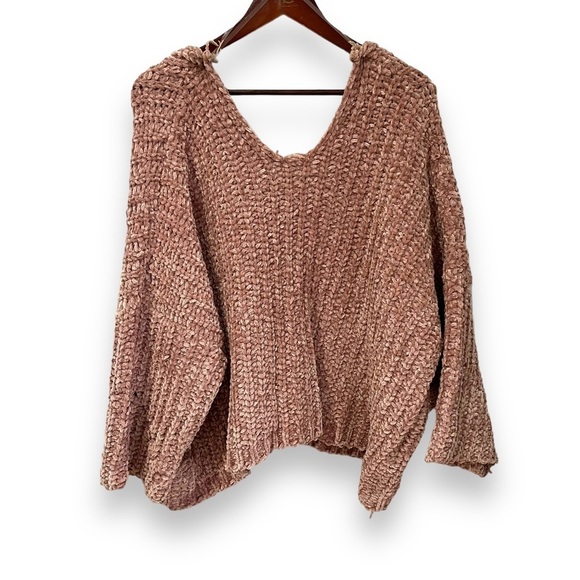 Pol oversize rose color knit sweater size medium - Picture 2 of 9